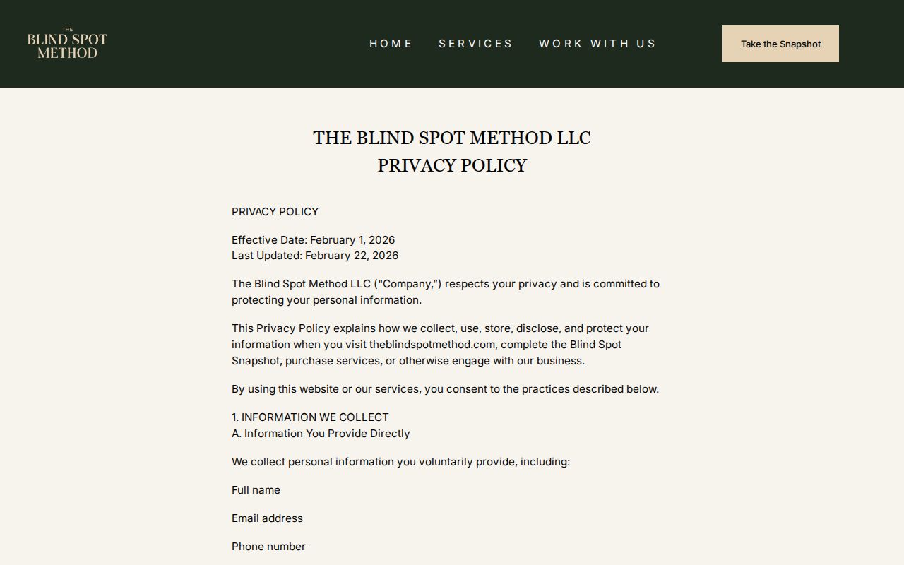 Email Blind Method Example The Blind Spot Method Privacy Policy